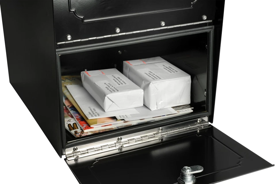 Extra Large Black Mailbox Weather Resistant Modern Design for Packages and Mail - Image 3 of 4