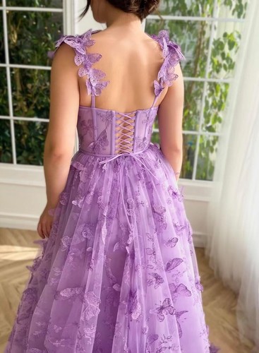 Corsé Vestidos de graduación Vestidos de graduación para mujeres Vestido de baile de hadas de encaje Vestidos de mariposa - Imagen 249 de 303