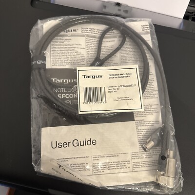 TARGUS DEFCON MKL KABELSCHLOSS FÜR NOTEBOOKS - MODEL NO: ASP4925MKEUX - BRANDNEU