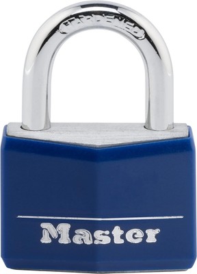Covered Aluminum Keyed Padlock, 1-Pack, Blue