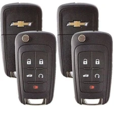 Set Of 2 Chevrolet Flip Remote Key 2010-2017 5 Buttons Chevy LOGO USA Seller A++