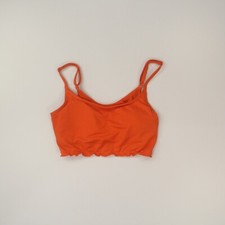 Aerie Women's Bikini Top Size Large Orange Adjustable Straps Ruffle NWT