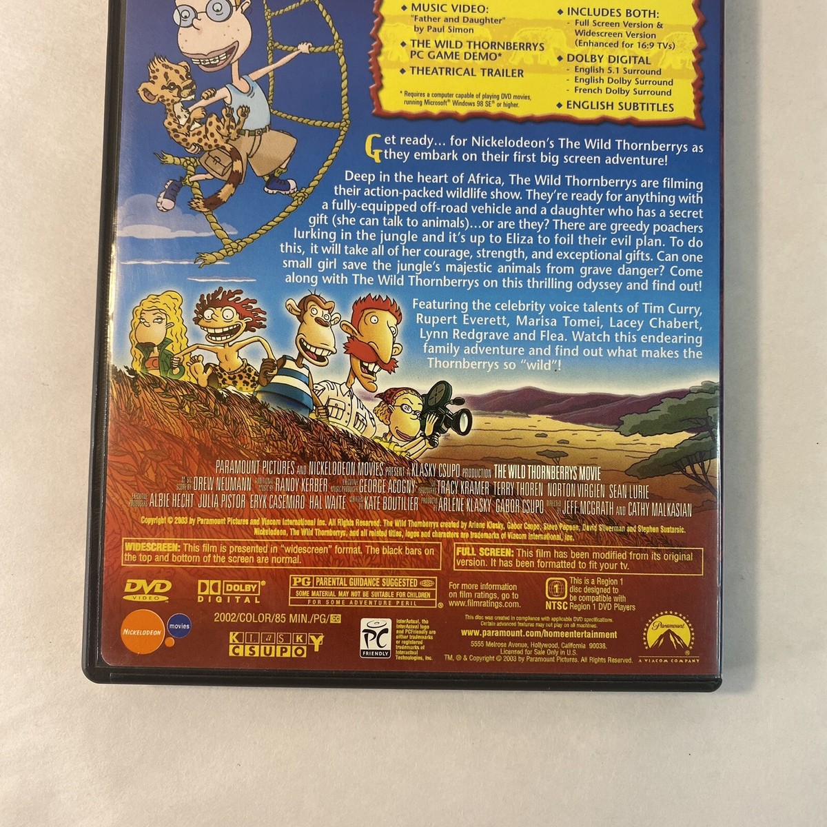 The Wild Thornberrys Movie (DVD, 2003) Nickelodeon Cartoon