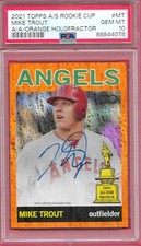 MIKE TROUT 2021 Topps All-Star Rookie Cup 0range Ref Auto #16/25 PSA 10 GEM MINT