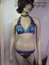 CW LADIES 2 PIECE BIKINI PLUS SIZE XL SWIMSUIT SWIMWEAR POLY SPANDEX TIE DYED