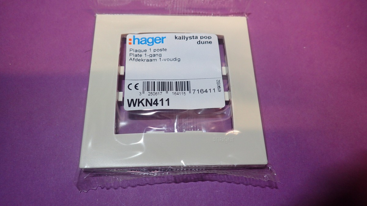 Plaque D'installation Hager Kallysta WKN411 – Couleur Dune, Version POP (carrée)