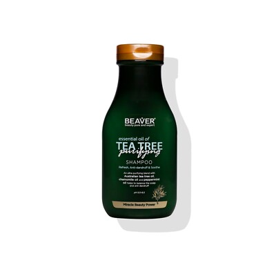 Beaver Tea Tree Shampoo For Oily Hair Flaky Scalp Itching Anti-dandruff 350ml