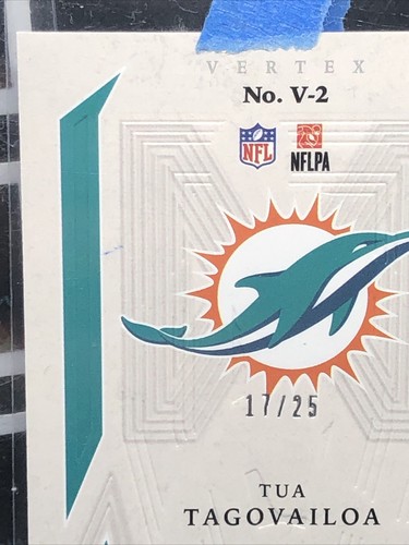 Tua Tagovailoa 2020 Panini Vertex PINK ROOKIE RC 17/25 SSP #V-2 Dolphins Mint+ - Picture 8 of 11