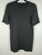 Banana Republic Small Gray Shift Knit Cotton Blend Short Sleeve Dress