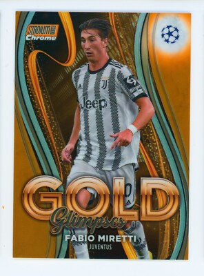 2022-23 Fabio Miretti Topps Stadium Club Chrome Glimpses of Gold Orange 17/25
