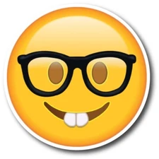 Nerd Face Emoji Magnet 5" Round Decal Perfect for Car or Truck