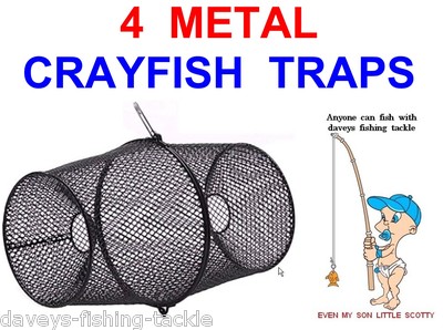 4 METALL KREBSEFALLEN LEBENDKÖDER AAL GARNELEN GARNELEN FISCH KRABBEN TROPFEN KÄFIG NETZ TOPF