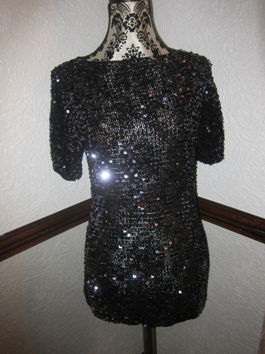black tunic mini dress Wallis Sequinned Dress/Tunic Size Medium - Used Size:XS tall on dress that keeps formal event wear Sintra Beige and Blue