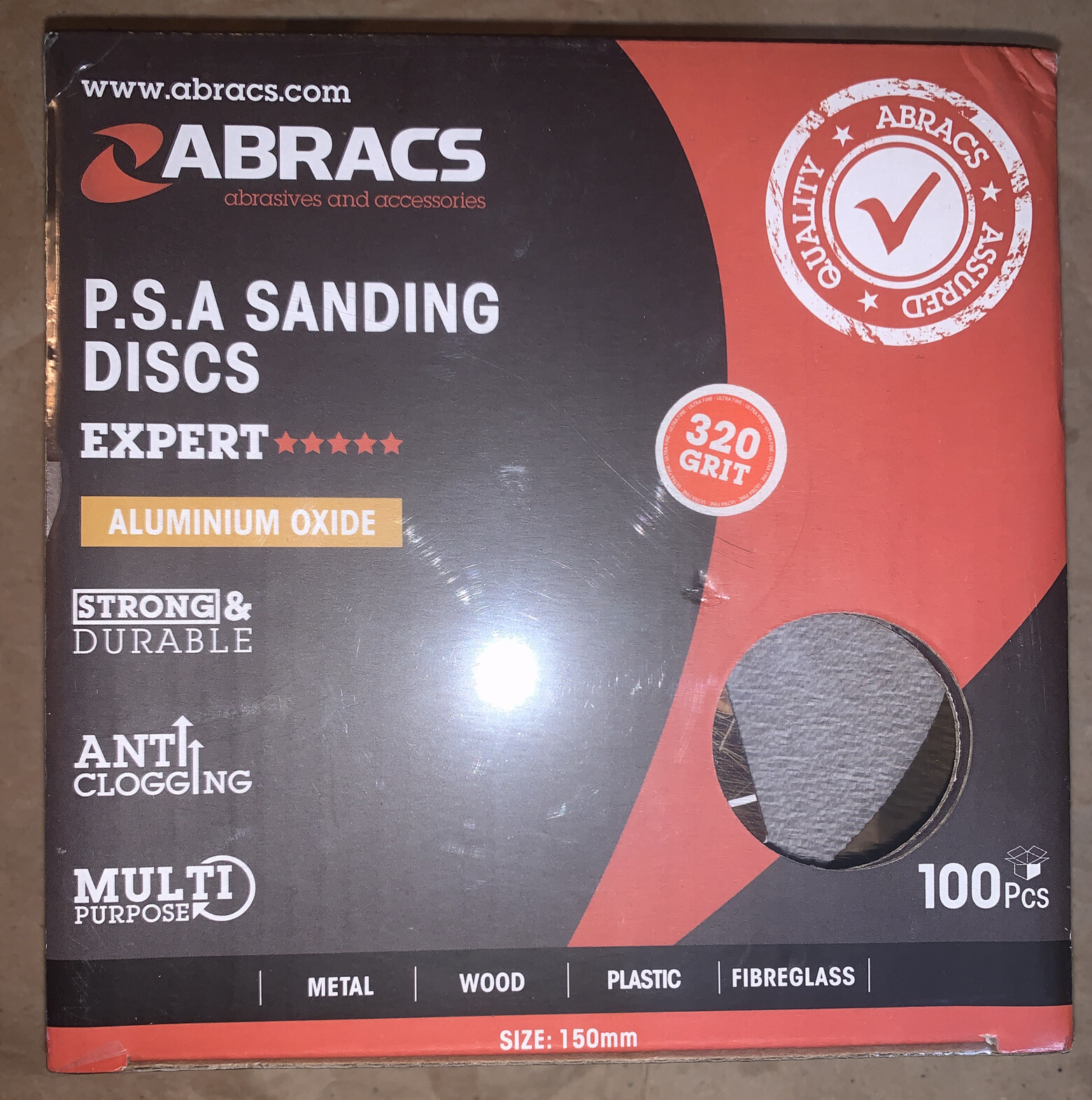Connect Abracs PSA Sanding Discs 150mm x P320 Box of 100 - 32173