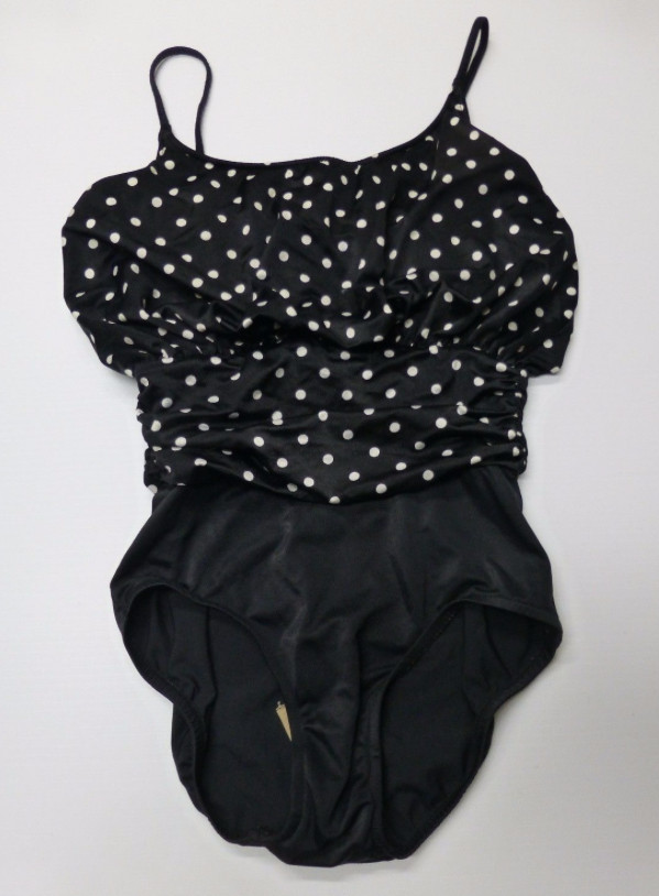 Sirena One Piece Blouson Swimsuit Womens Medium Black… Gem