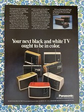 Vintage 1971 Panasonic Portable Television Print Ad Bold Cabinet Colors Ad Only