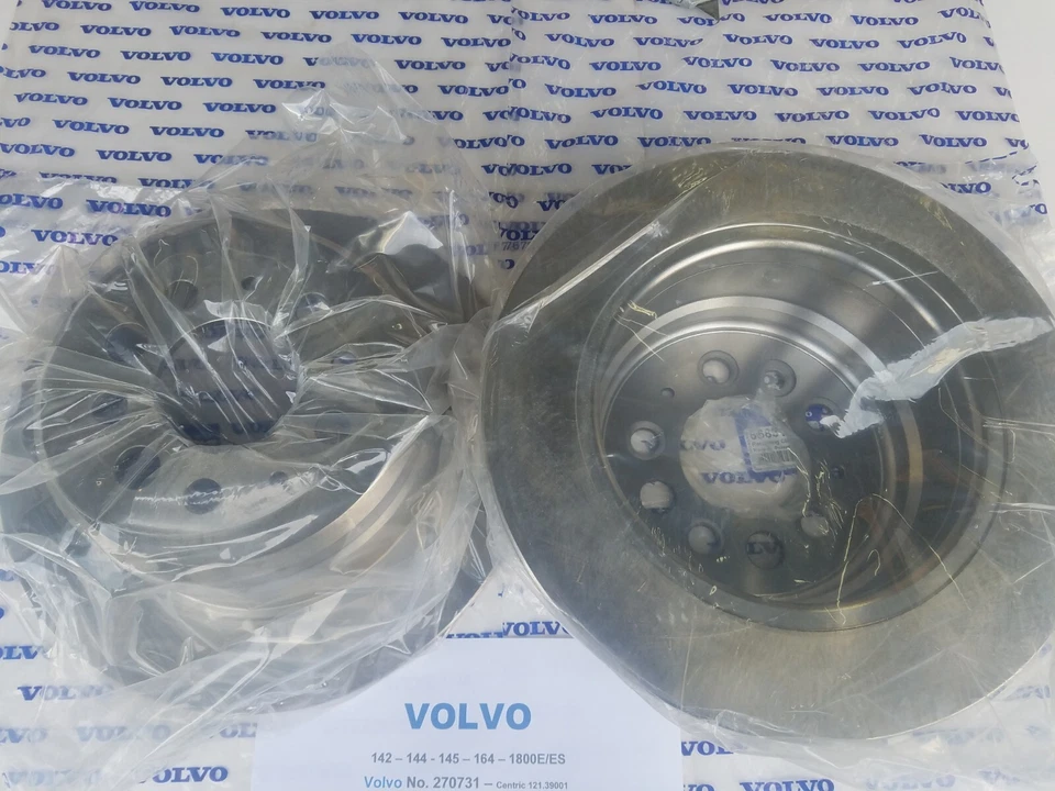 Volvo 1800, 142, 144, 145, 164 Series - Juego de (2) rotores de disco de freno trasero Foto 2 de 3