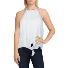 Bella Dahl Womens Tie Front Animal Print Blouse Halter Top Shirt BHFO 4648