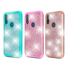 Funda brillante con protector de pantalla para Motorola Moto E 2020/Moto E7