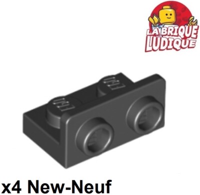 LEGO 4x Klemme 1x2 - 1x2 Inverted Stütze 90° Niedriger Schwarz/Schwarz 99780 Neu