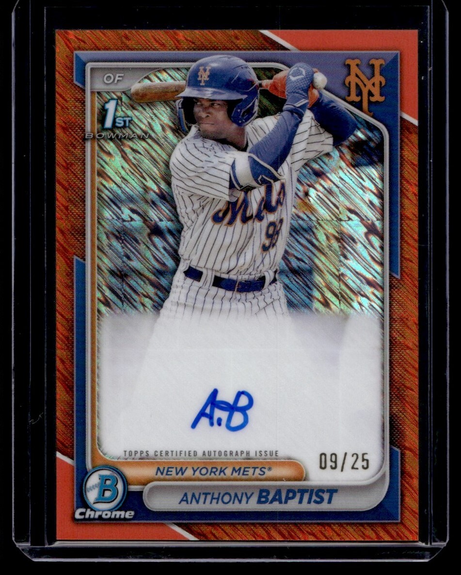 2024 Bowman Chrome #CPA-AB Anthony Baptist Orange Shimmer Auto /25