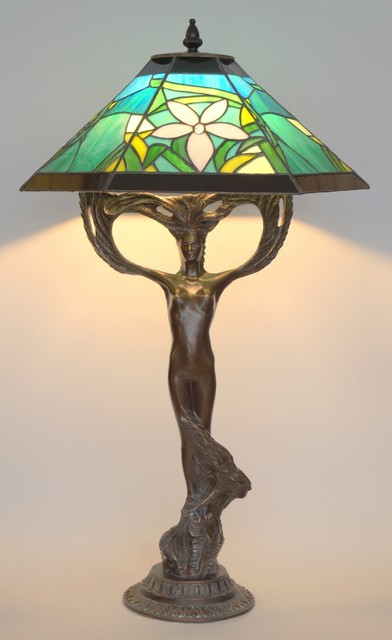 Tiffany Design Art Deco Tischleuchte "GARDEN GODDESS" Lampe Unikat Sammlerstück Tiffany Design Art Deco Tischleuchte "GARDEN GODDESS" Lampe Unikat Sammlerstück