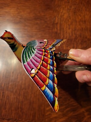Jouet ancien mécanique en tôle lithographiée 1940 - L'OISEAU