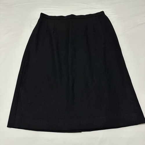 Armani Collezioni, Vintage Giorgio Armani Le Collezioni 100% Wool Black Size 8 Business Skirt