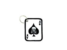 Porte cle cles clef brode patch ecusson morale biker airsoft motard as de pic