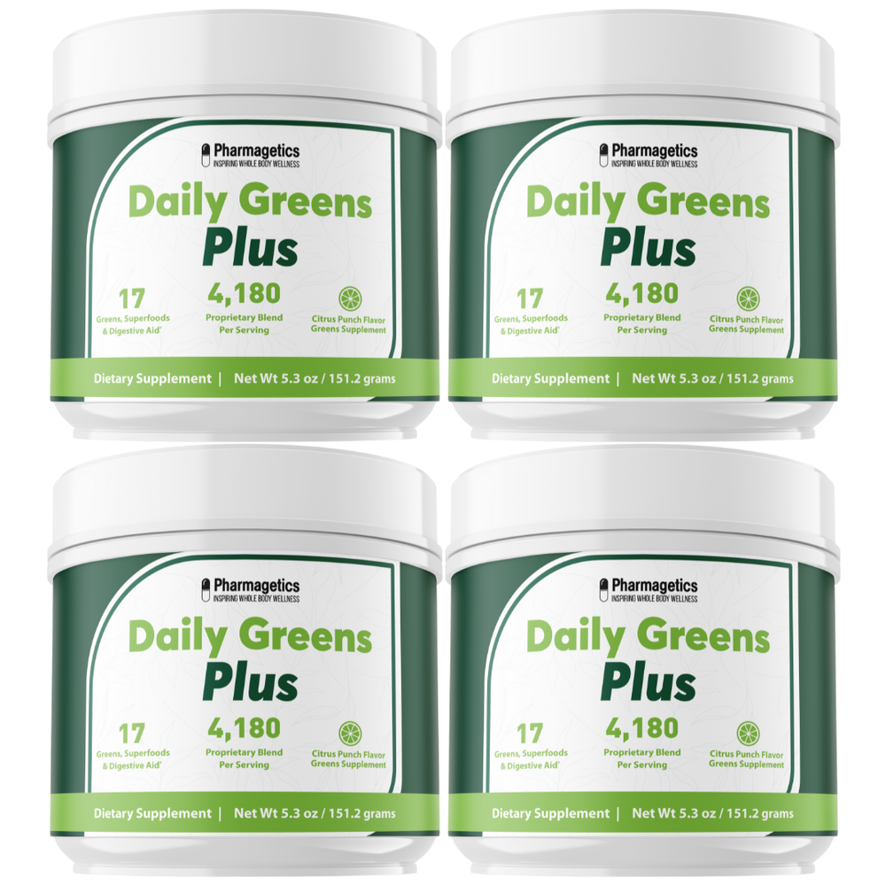 Daily Greens Plus - super greens powder, bloom greens, greens in powder, 4 Tubs