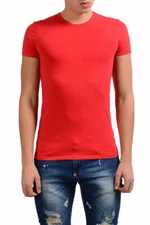 Versace Collection Men's Red Stretch Crewneck Short Sleeve T-Shirt XS S M L XL