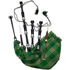 Irish Green Great Highland Bagpipes with Black Mounts, Carry Bag, Reeds & Drones