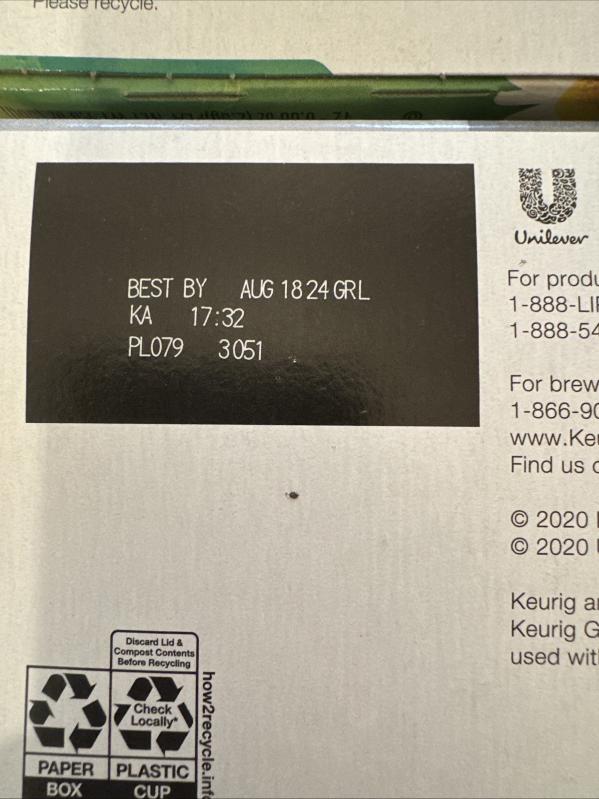 Green Tea Chamomile Mint Lipton Expired Unopened Keurig K-Cups