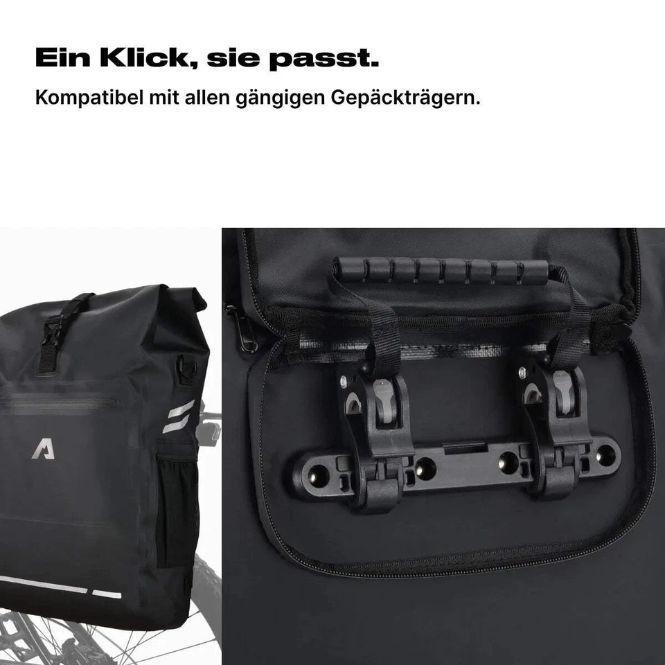 Alpensattel 3in1 Fahrradtasche Gepäckträger Rucksack Umhängetasche wasserdicht - Bild 4 von 4