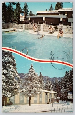 Slalom Inn Pool Ski Run Boulevard South Lake Tahoe California Postcard