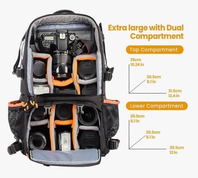 best camera and 15 laptop backpack SDYSM Bag Professional for DSLR SLR Mirrorless Camera Waterproof Back Pack 14 Inch with Rain Cover Anti Theft Travel Case Large Capacity Photography Backpack Black : Electronics You can easily carry multiple camera bodies with lenses attached Best Camera Bags for Travel