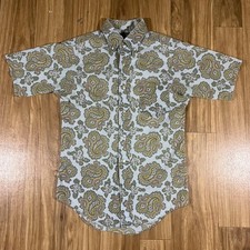 Vintage Sears Student Shirt Teens Small Multicolor Paisley Button Short Sleeve