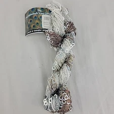 Copper White Ombre Yarn Holographic Sequined Great Adirondack 75 Yd Cafe Au Lait