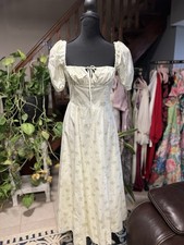 House of CB Floral Puff Sleeve Corset Dress – New, Romantic Vintage Style