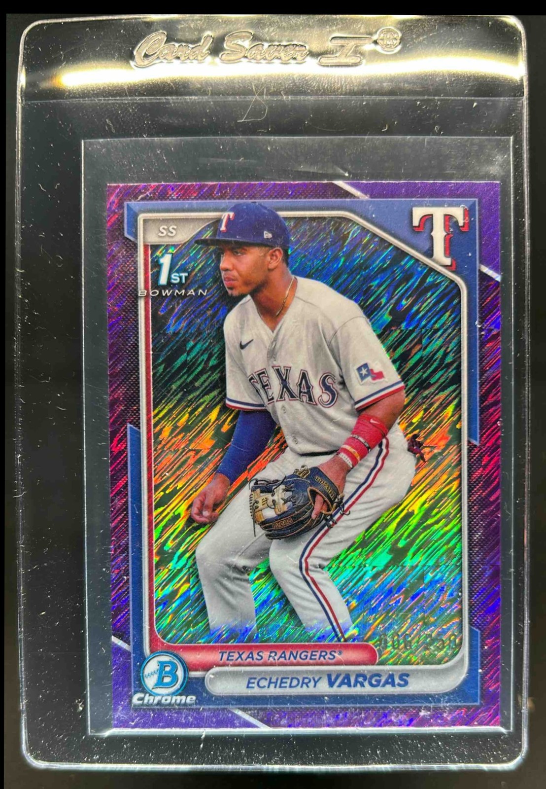 2024 Bowman Chrome Echedry Vargas Purple Shimmer Refractor 1st #/250