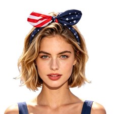 4th of July Headbands Flag Head Bands Patriotic Hair Band Knotted Bow Turban ...