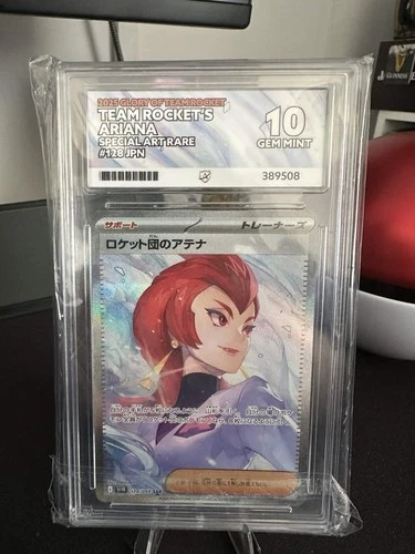 Team Rocket's Ariana sv10 128/098 SAR ACE GEM MINT 10