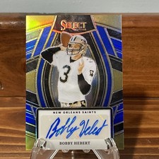 2023 Panini Select - Select Signatures Bobby Hebert #SELS-7 Blue Prizm /99 (AU)