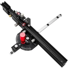 Table Saw Miter Gauge with Micro Adjustable Flip Stop and Extendable Fence an...