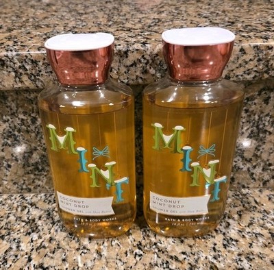2x Bath Body Works COCONUT MINT DROP Shower Gel 10 fl oz Each NEW Free Shipping 