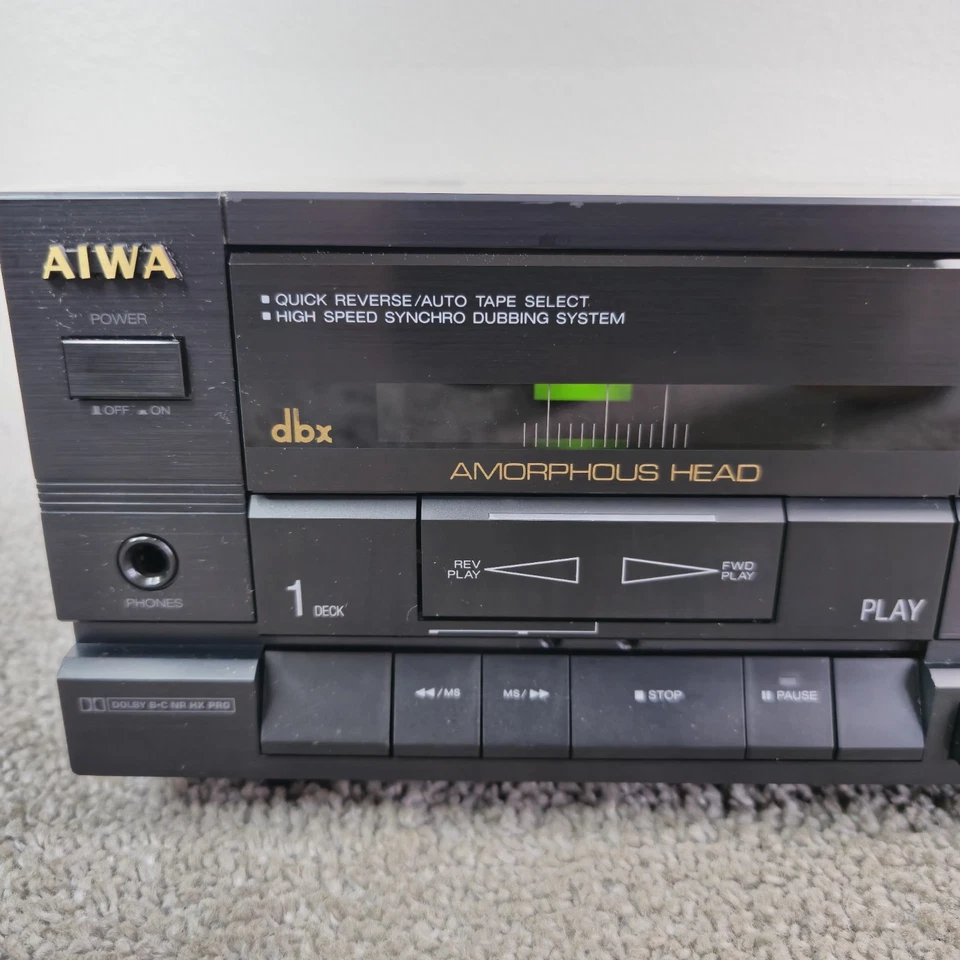 Aiwa AD-WX808 Doble Cassette Deck DBX Cabezal Amorfo Grabadora Dub Vintage Funciona Foto 2 de 4