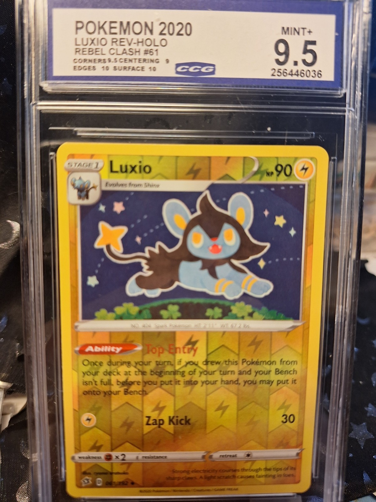Pokemon 2020  LUXIO Rebel Clash Rev Holo #61/192 - CCG 9.5