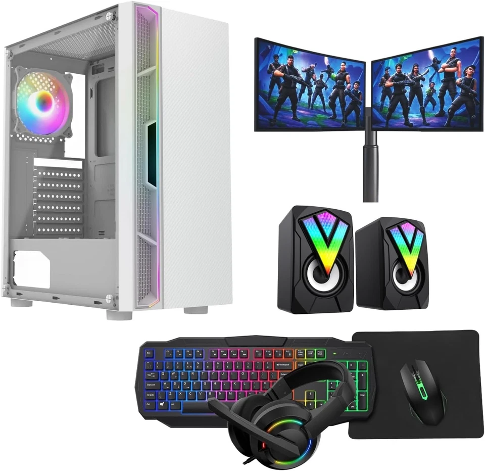 Gaming PC Bundle Dual Monitor i5 GT730/710 2GB Win11 Pro SSD+HDD UK Free Ship - Image 4 of 4