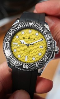 Oceaneva 6000m SWISS MOVEMENT AUTOMATIC Grade 5 Titanium Watch Yellow