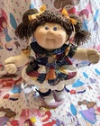 Cabbage Patch Kids HM8 Dbl Pony Poodle Brunette Girl Violet Eyes Custom Outfit